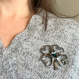 Four Leaf Clover Necklace or Brooch