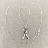 Sterling Pony Nail Awareness Necklace and Earrings