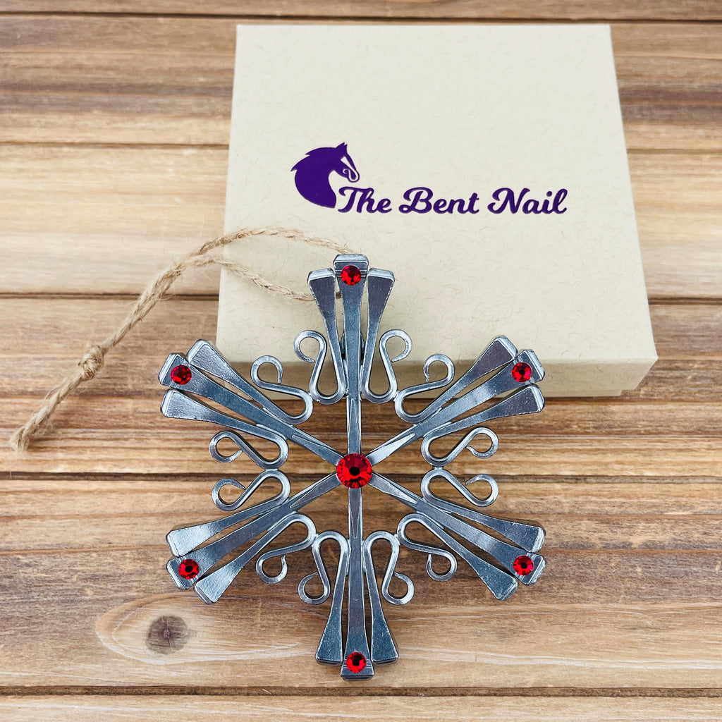 Snowflake Crystal Embossed Nails with Charm