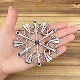 Design B with Purple Velvet Crystals Horseshoe Nail Snowflake Ornament 