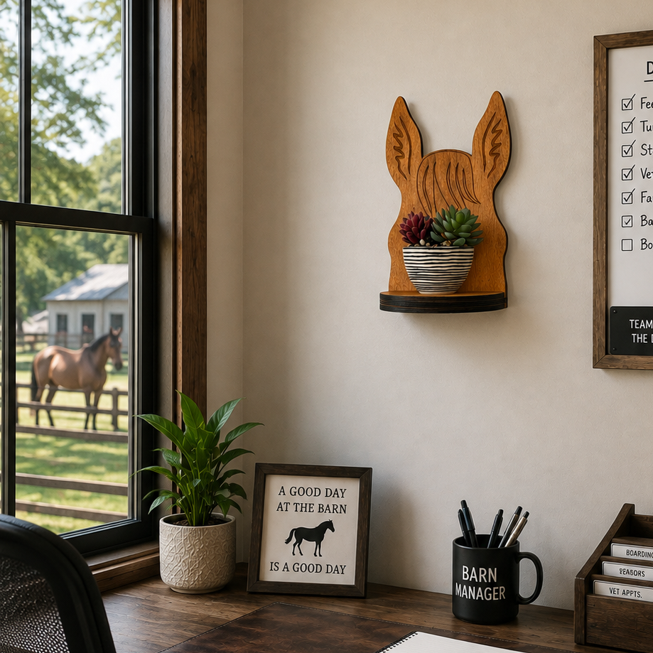 Between The Ears Horse Plant Shelf