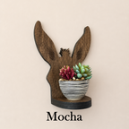 Farmhouse Wall Plant Holder Rustic Mule Ear Shelf Design Equestrian Home Decor Wooden Organizer Between The Ears Shape Trail Rider Gift Barn Wall Accent Laser Cut Wood Country Living Essential Housewarming Present Animal Themed Display