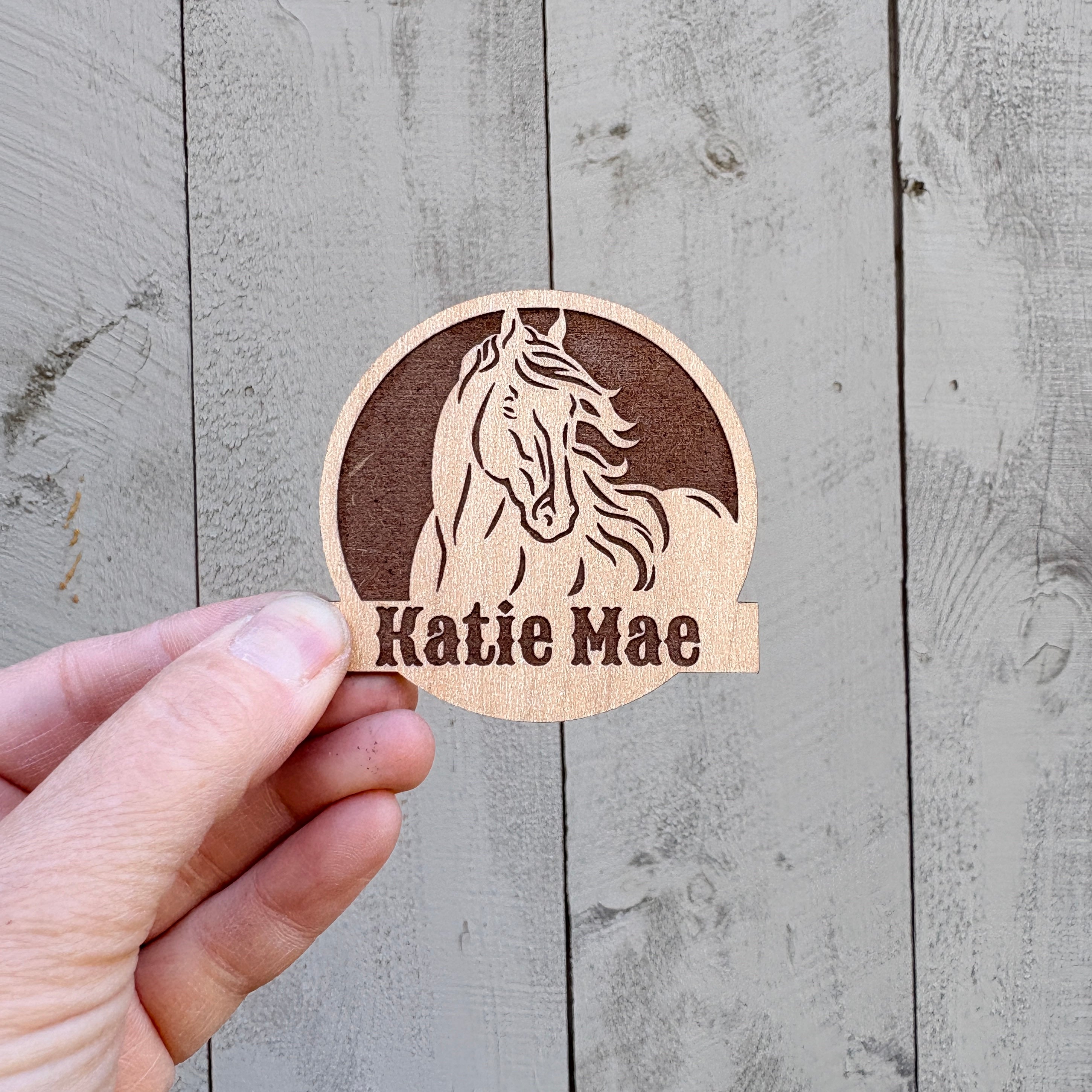 Custom Text Magnet with Horse