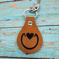 Hoofprint w/ Heart Frog Leatherette Keychain