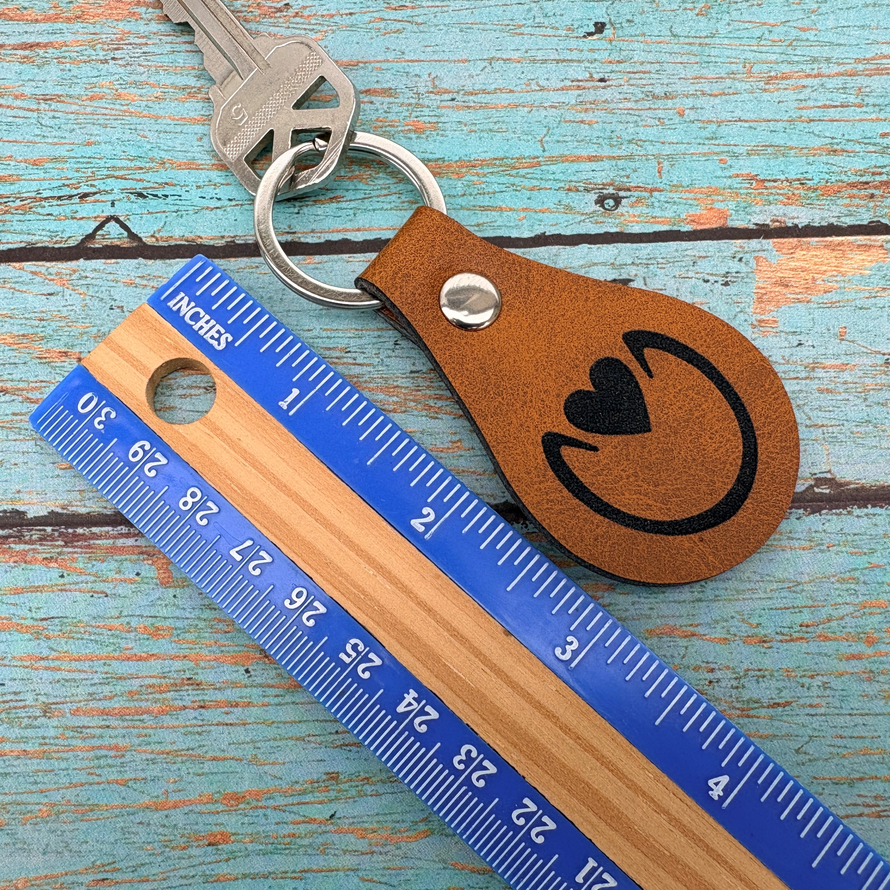 Hoofprint w/ Heart Frog Leatherette Keychain