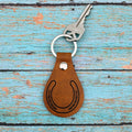 Horseshoe Leatherette Keychain