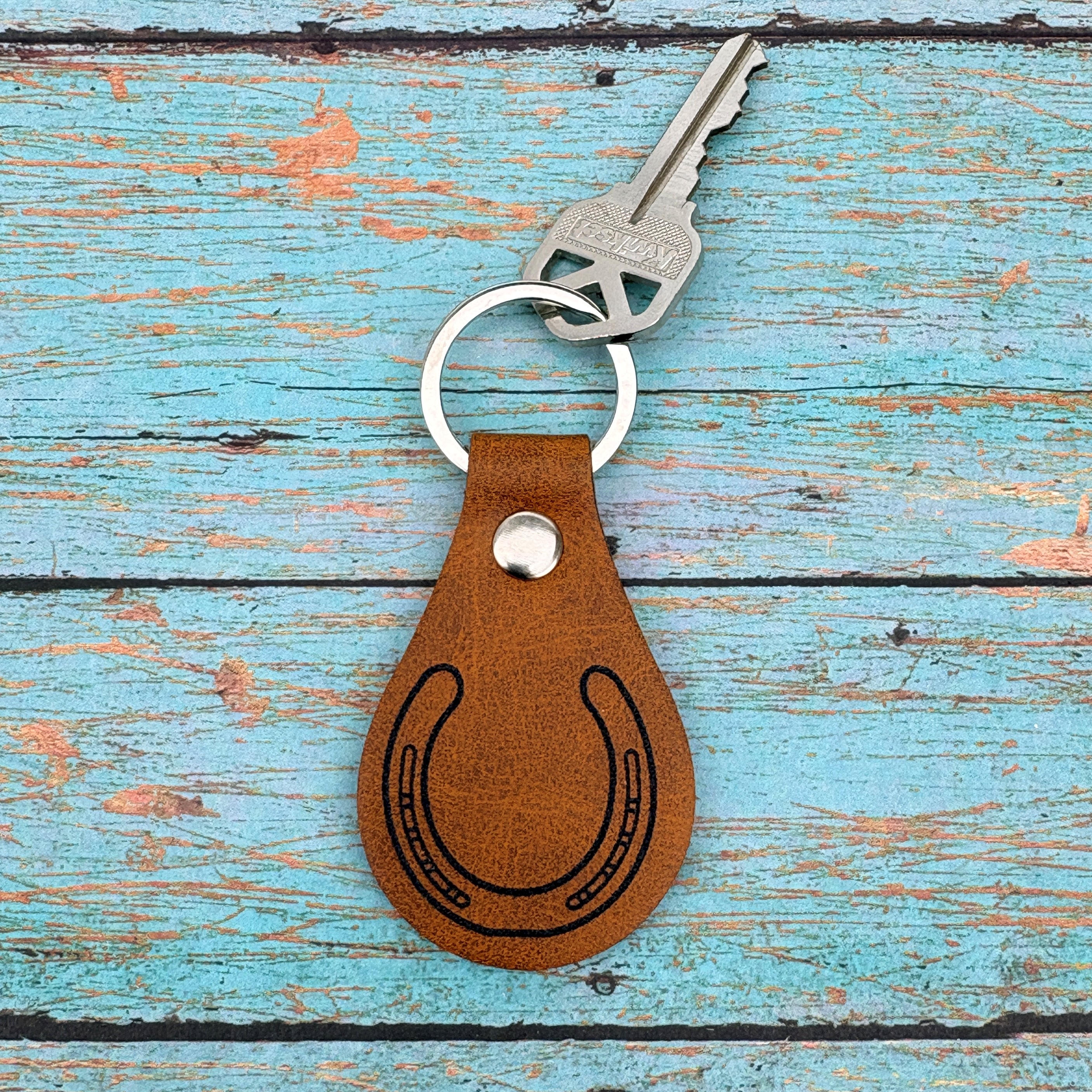 Horseshoe Leatherette Keychain