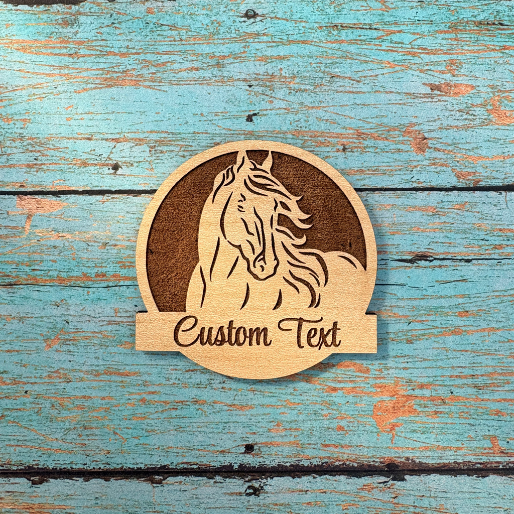 Custom Text Magnet with Horse