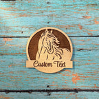 Custom Text Magnet with Horse