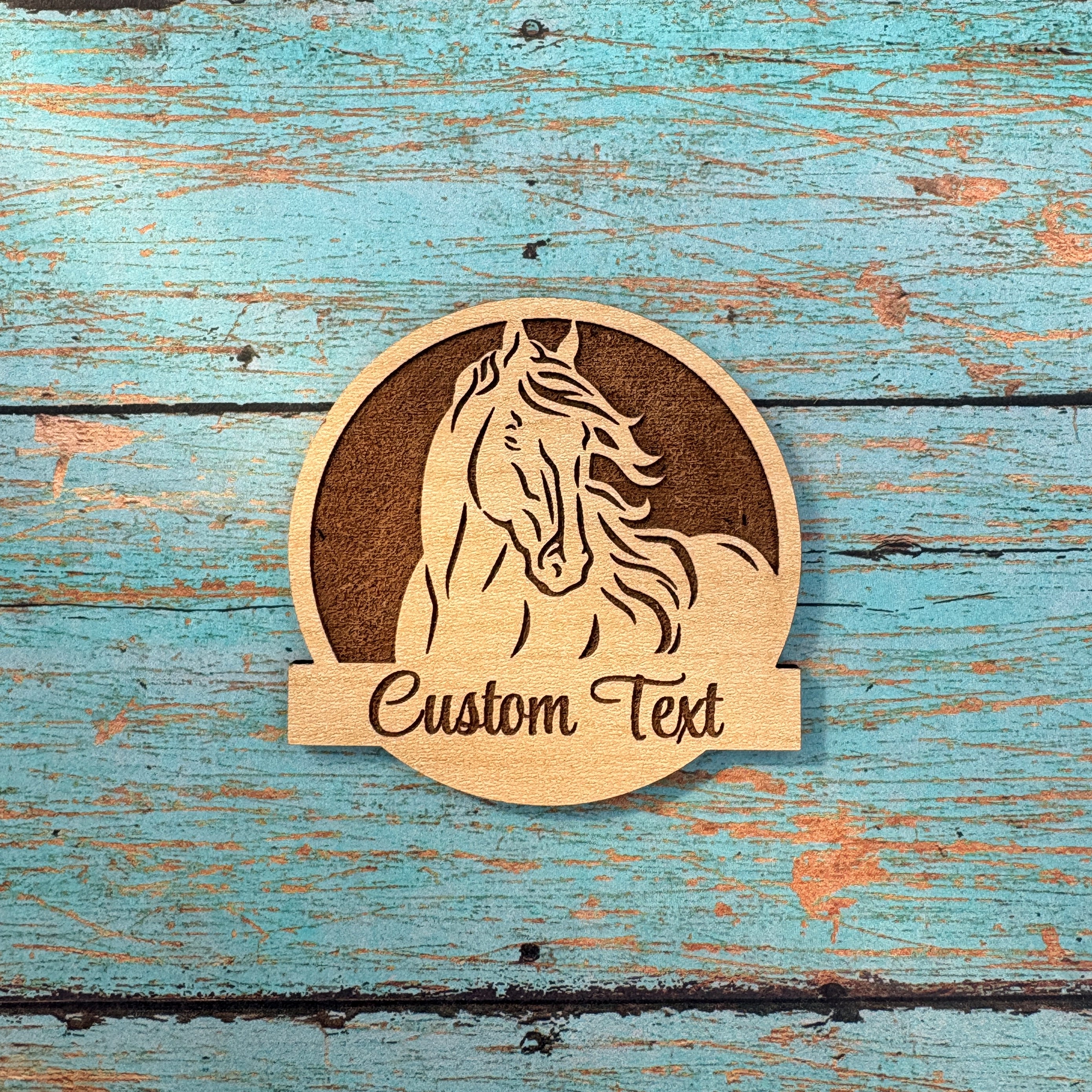 Custom Text Magnet with Horse