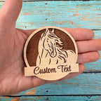 Custom Text Magnet with Horse