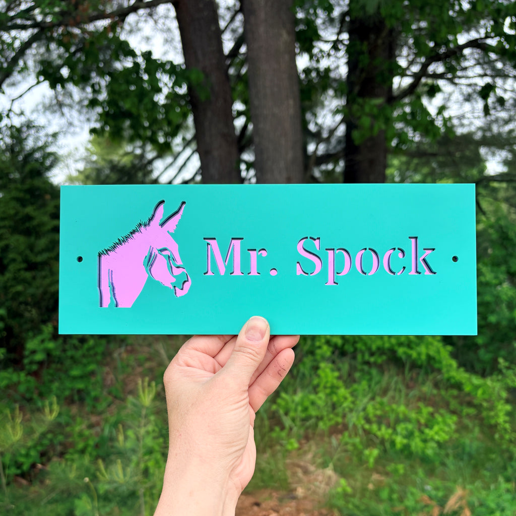 Mule Stall Name Sign