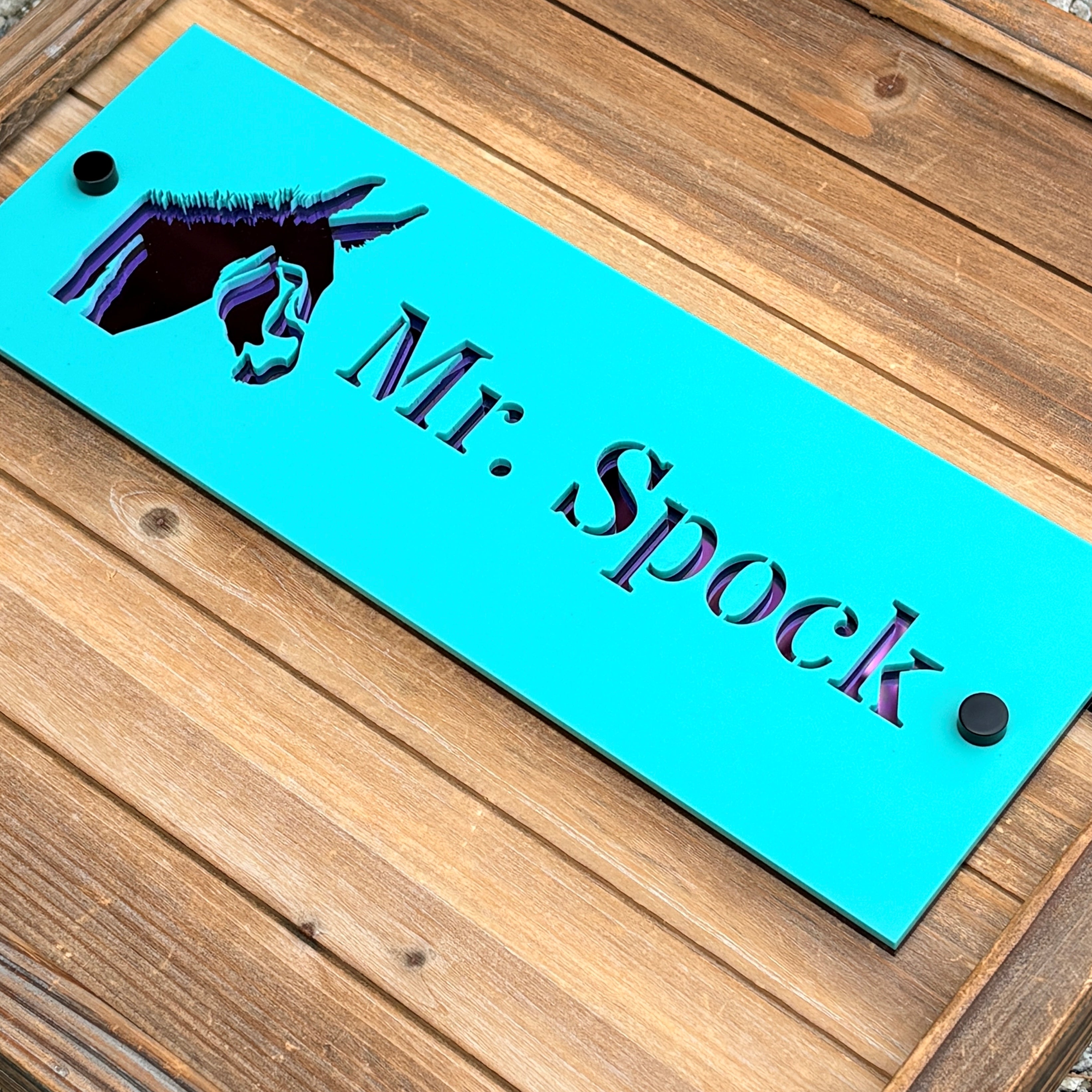 Mule Stall Name Sign