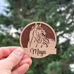 Custom Text Magnet with Horse