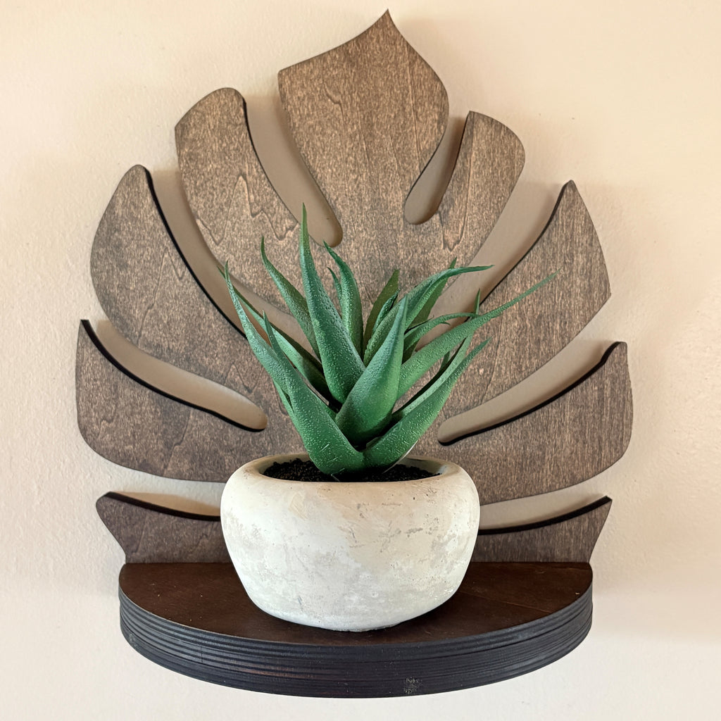 Monstera Leaf Plant Shelf