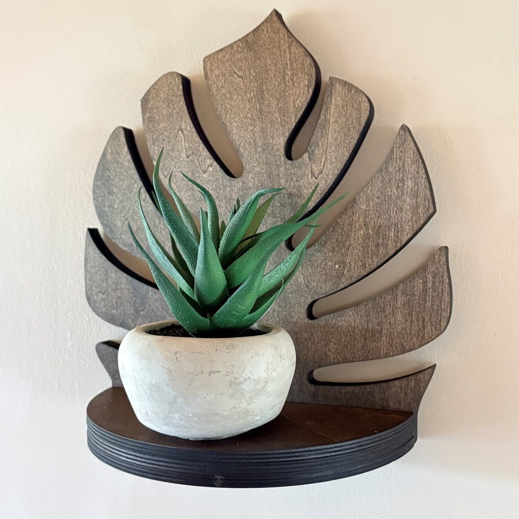 Monstera Leaf Plant Shelf