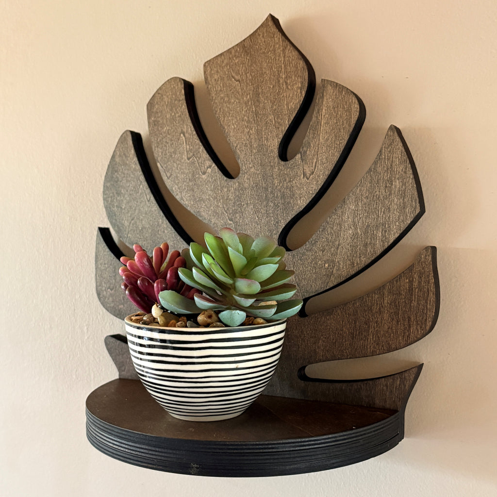 Monstera Leaf Plant Shelf
