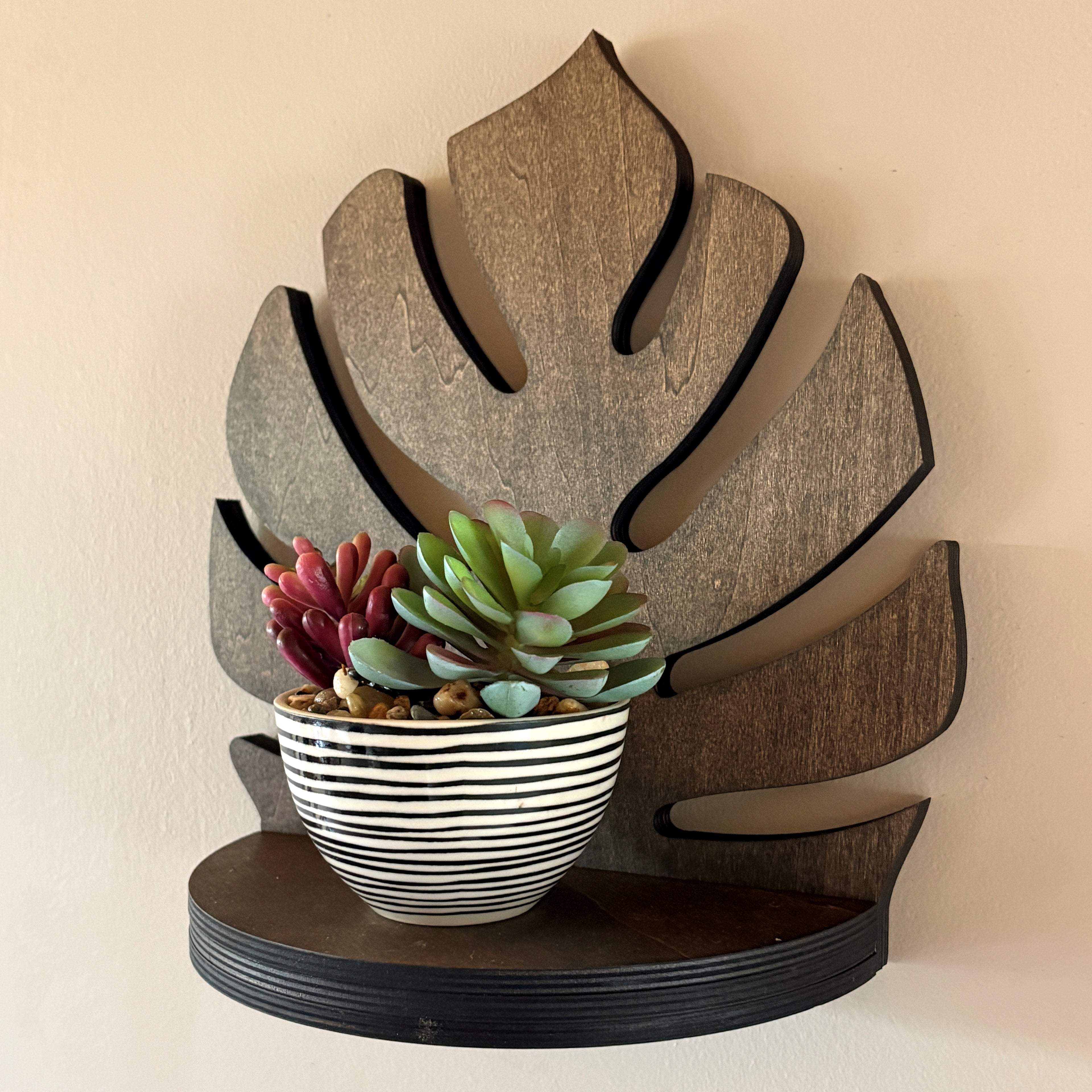 Monstera Leaf Plant Shelf
