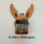 Equestrian Gift Collection Rustic Mule Ear Wall Shelf Plant Holder Design Farmhouse Style Organizer Wooden Construction Between The Ears Shape Trail Rider Barn Decor Country Home Accent Housewarming Present Laser Cut Display Storage
