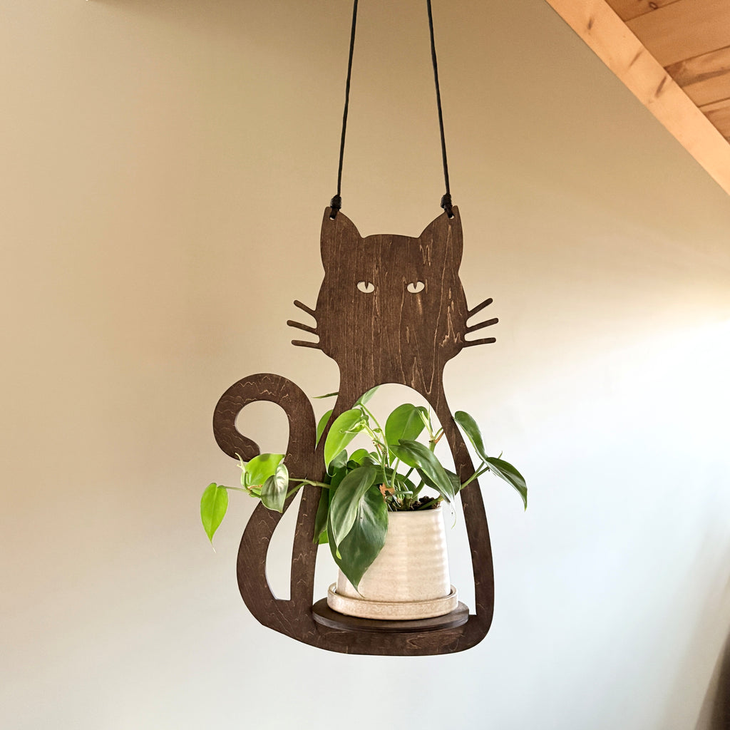 Cat Hanging Plant Holder