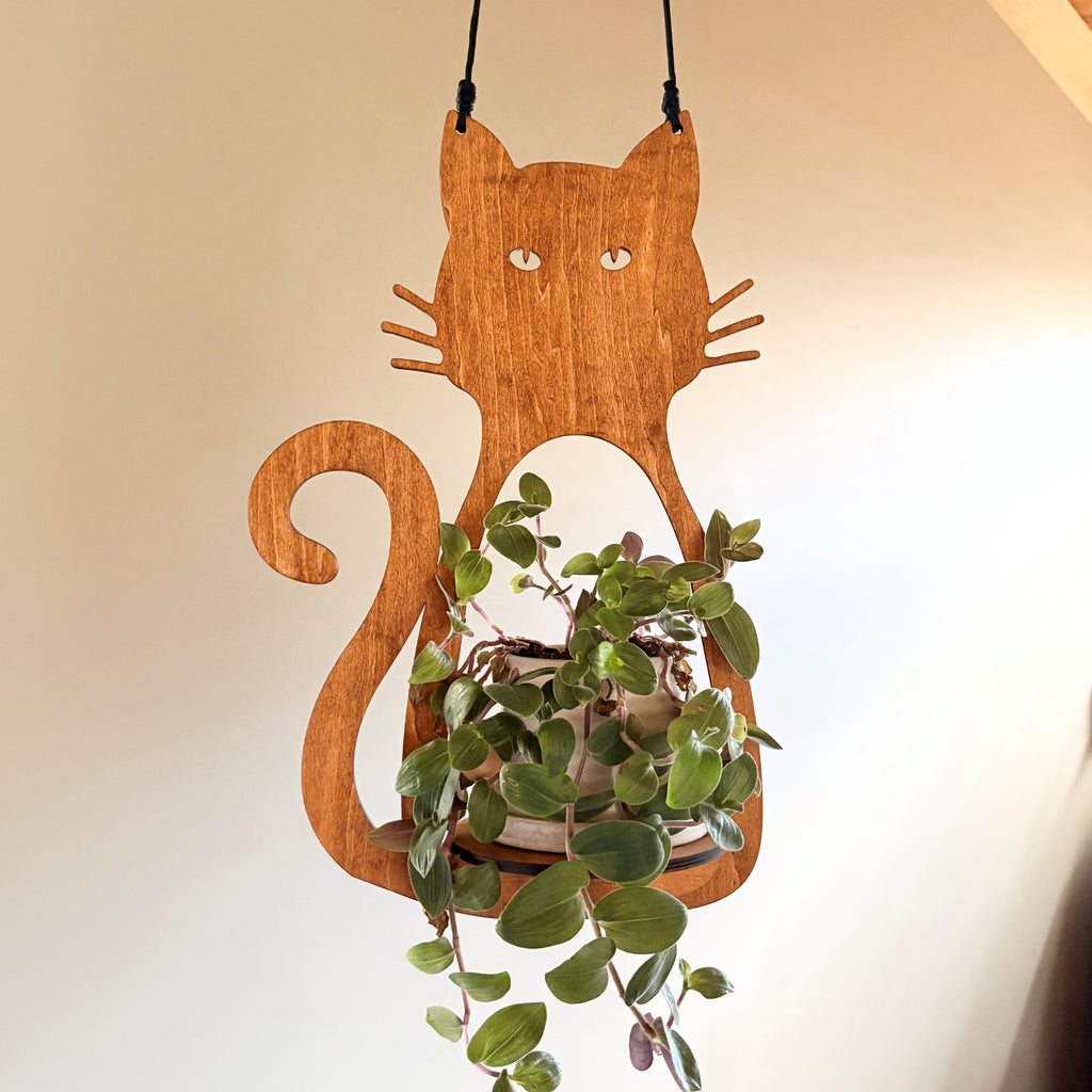 Cat Hanging Plant Holder