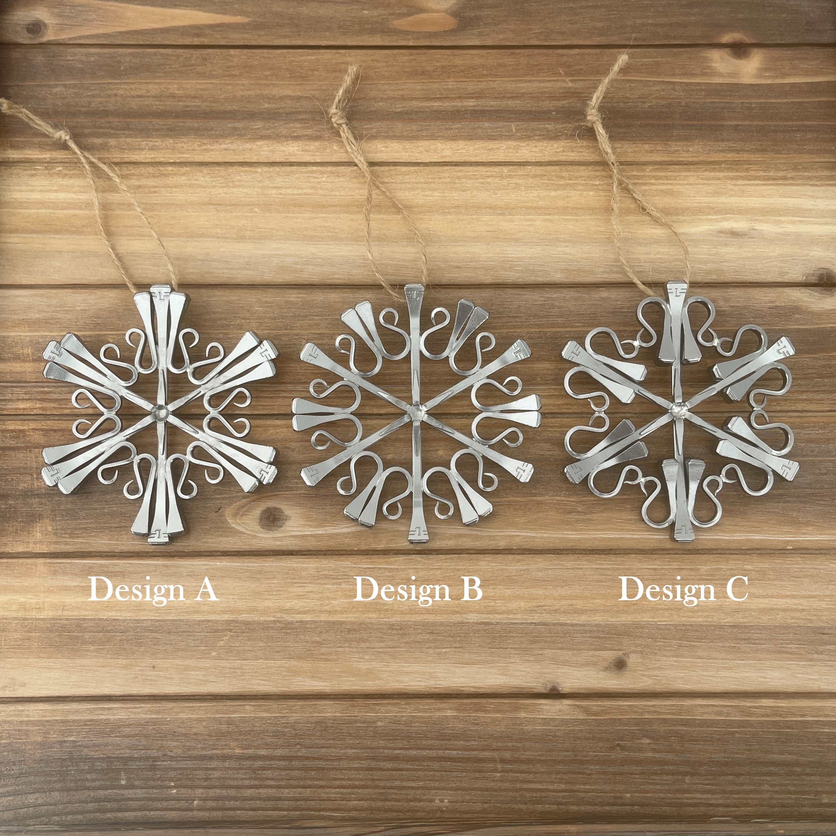 Horse Shoe Nail Snowflake Ornaments