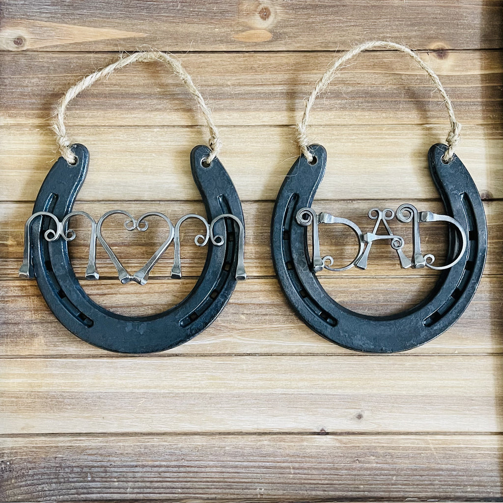 Mom or Dad Horseshoe Wall Hanging