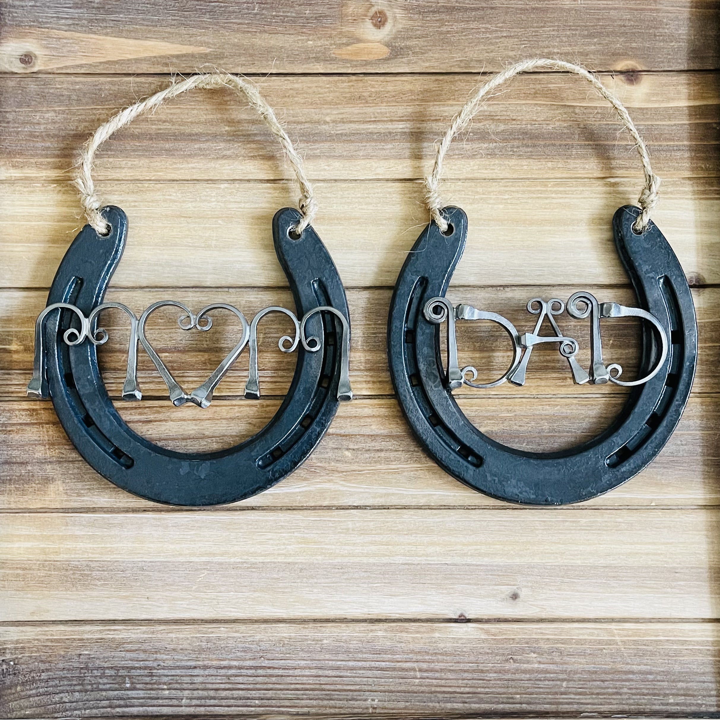 Mom or Dad Horseshoe Wall Hanging