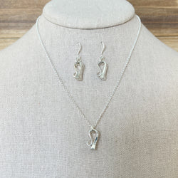 Sterling Pony Nail Hunter Style Necklace and Earrings