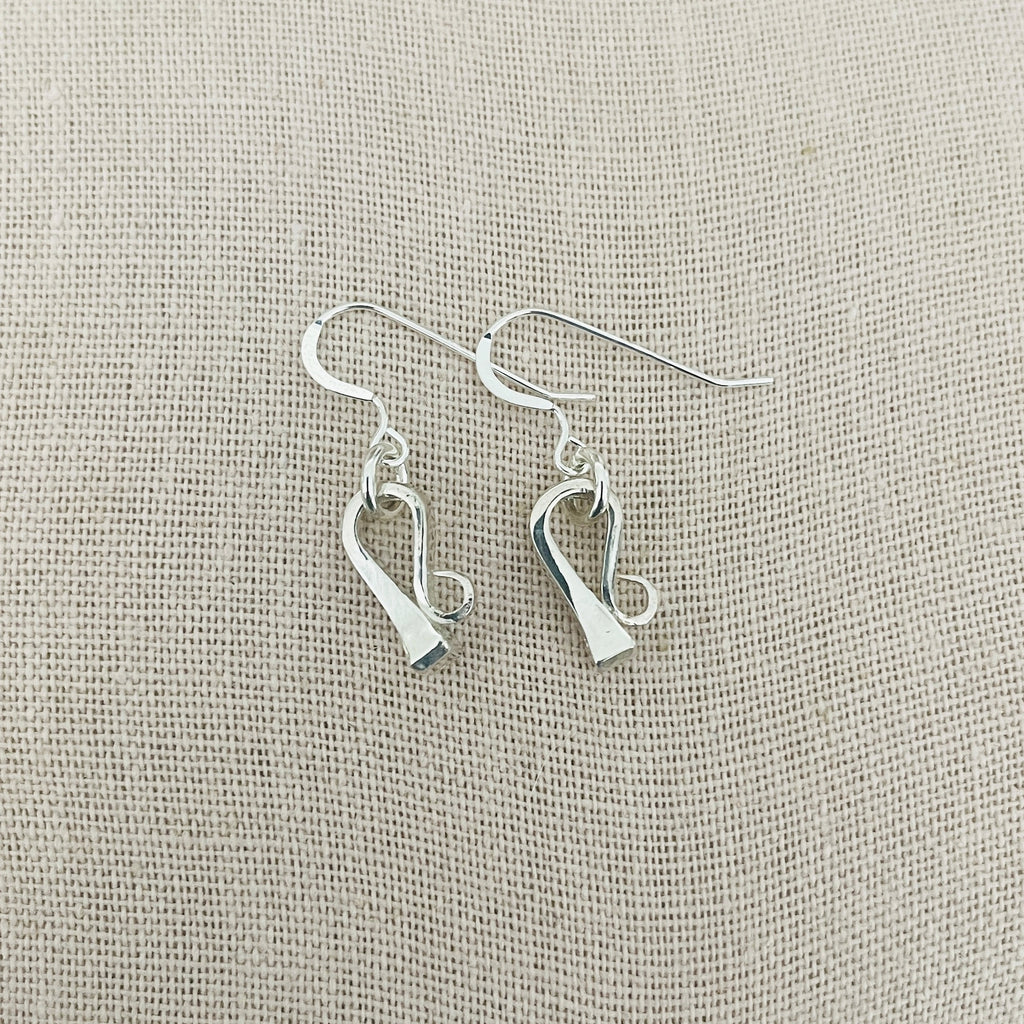 Sterling Pony Nail Hunter Style Necklace and Earrings