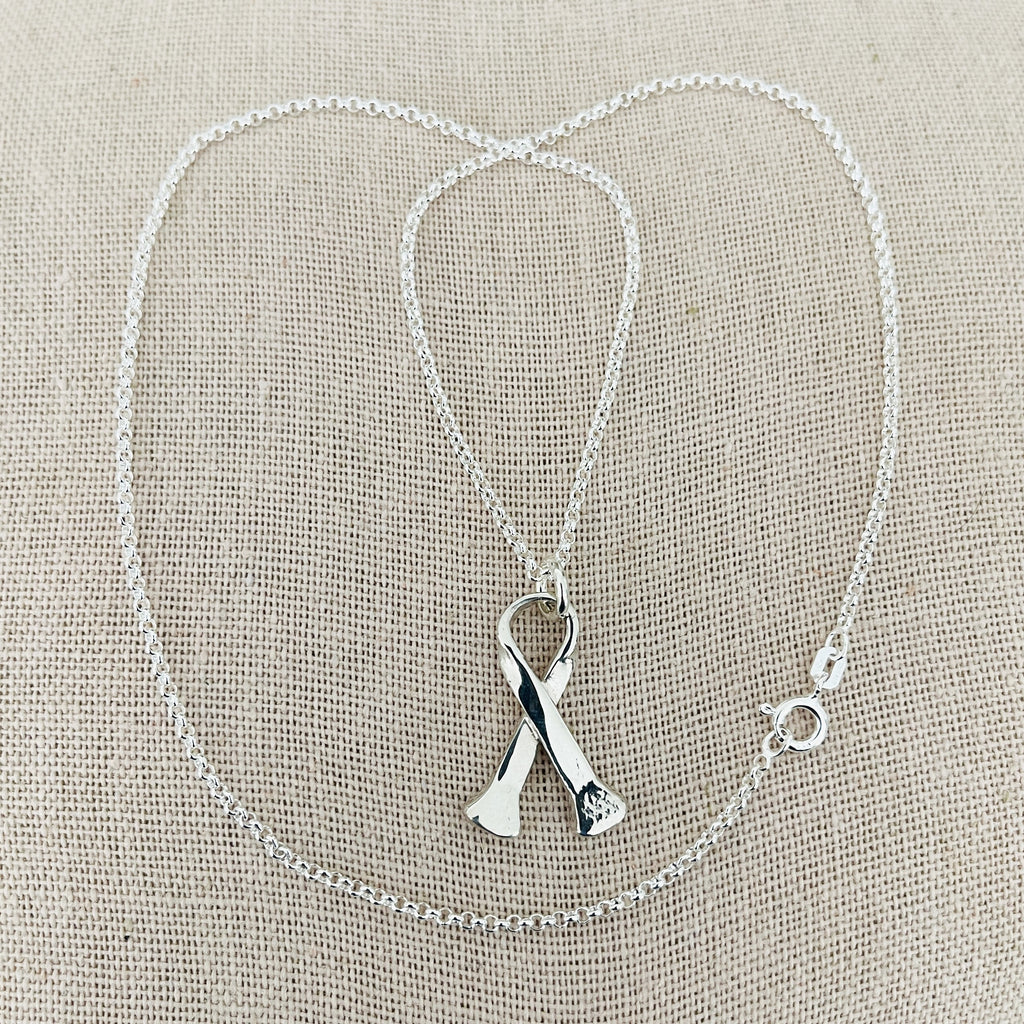 Sterling Pony Nail Awareness Necklace and Earrings