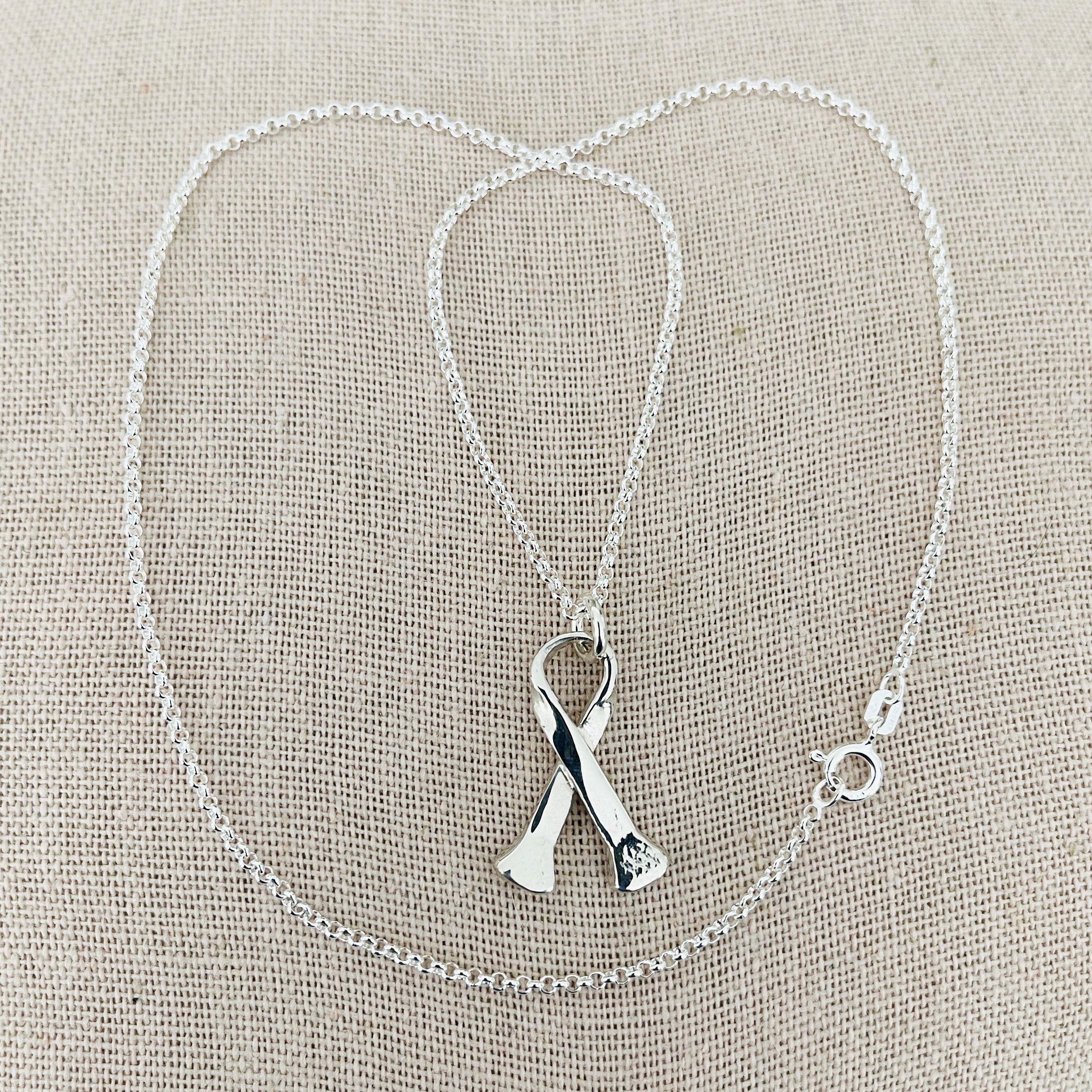 Sterling Pony Nail Awareness Necklace and Earrings