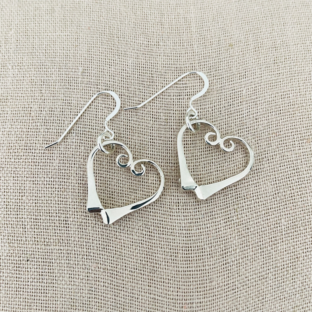 Sterling Pony Nail Heart Necklace and Earrings