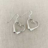 Sterling Pony Nail Heart Necklace and Earrings