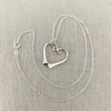 Sterling Pony Nail Heart Necklace and Earrings