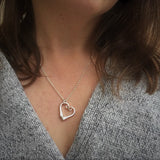 Sterling Pony Nail Heart Necklace and Earrings