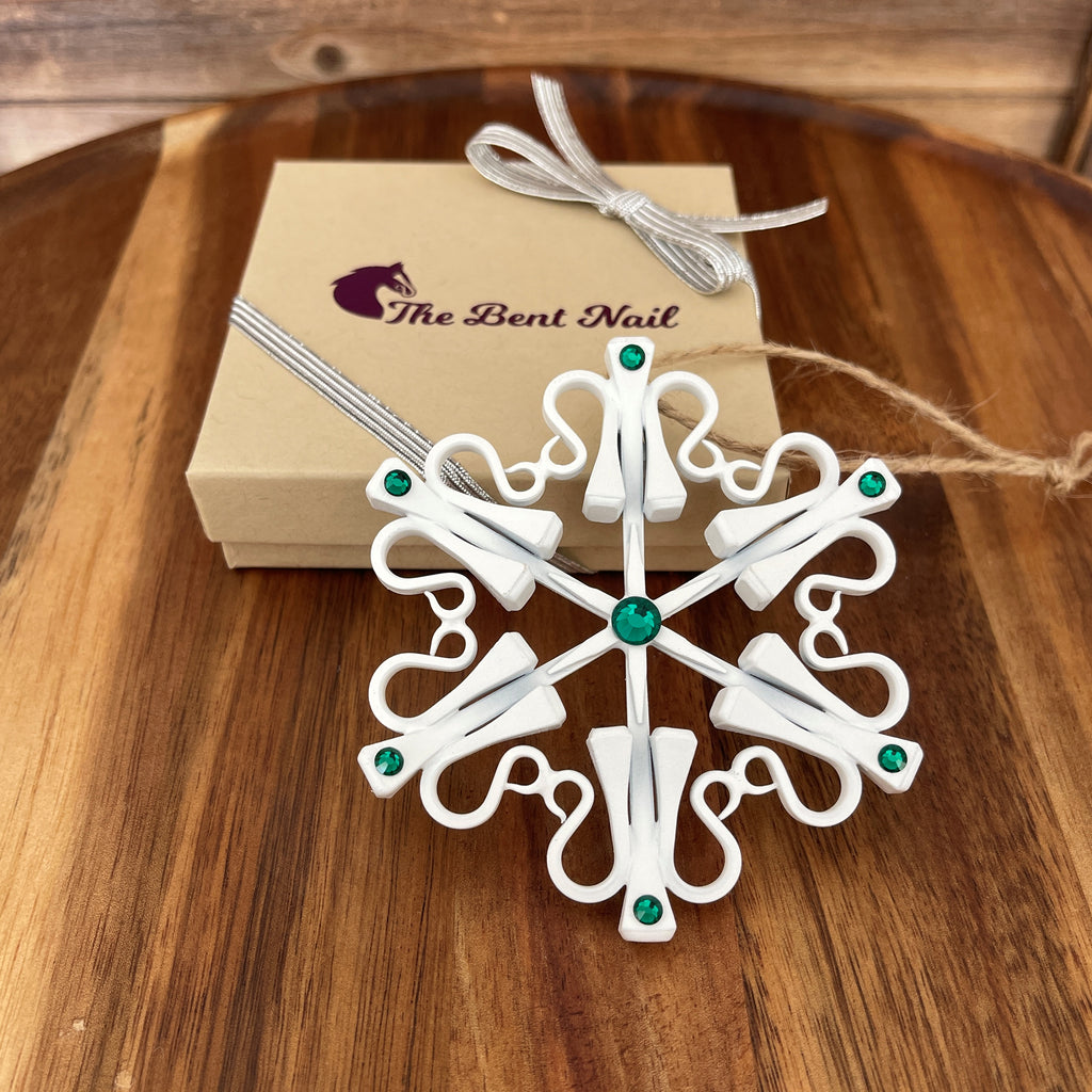 White Classic Snowflake with Crystals