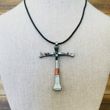 Horseshoe Nail Crucifix copper wire wrapping