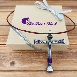 Horseshoe Nail Cross purple