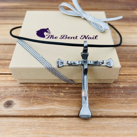 Horseshoe Nails Cross Necklace – The Craft Shop
