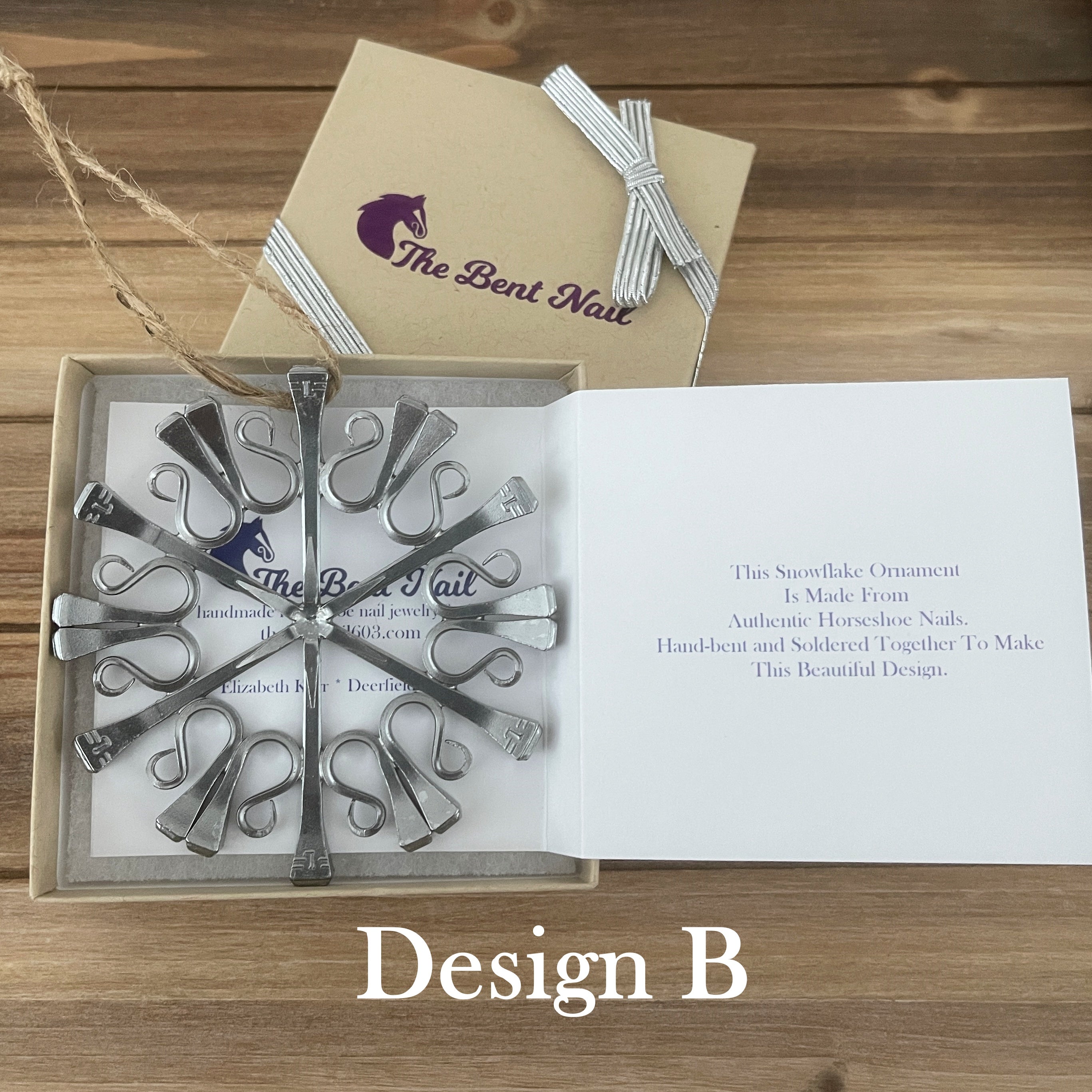 The Bent Nail - Horse shoe nail snowflake ornament