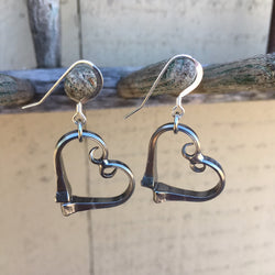 Pony Nail Heart Earrings