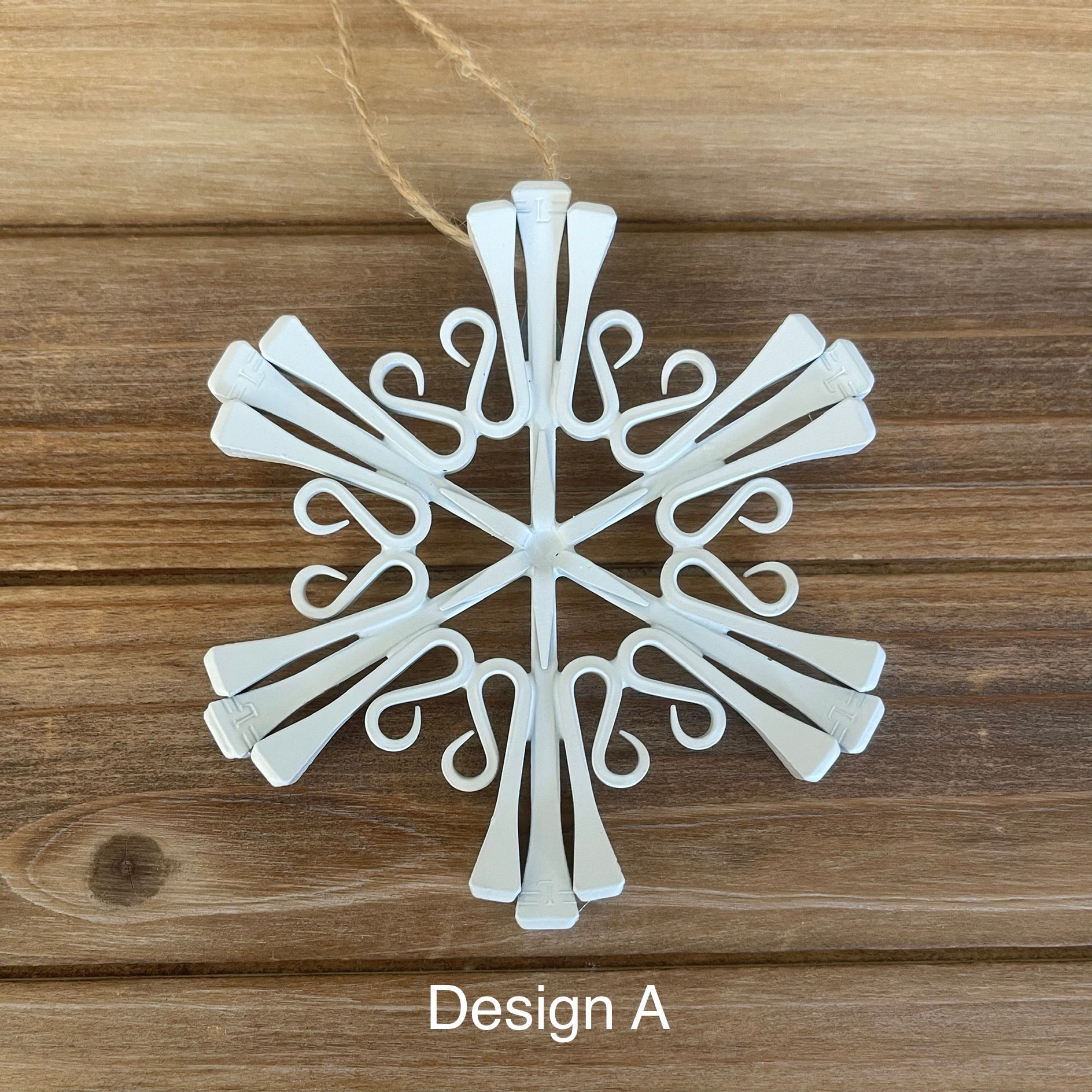 White Classic Snowflake with Crystals