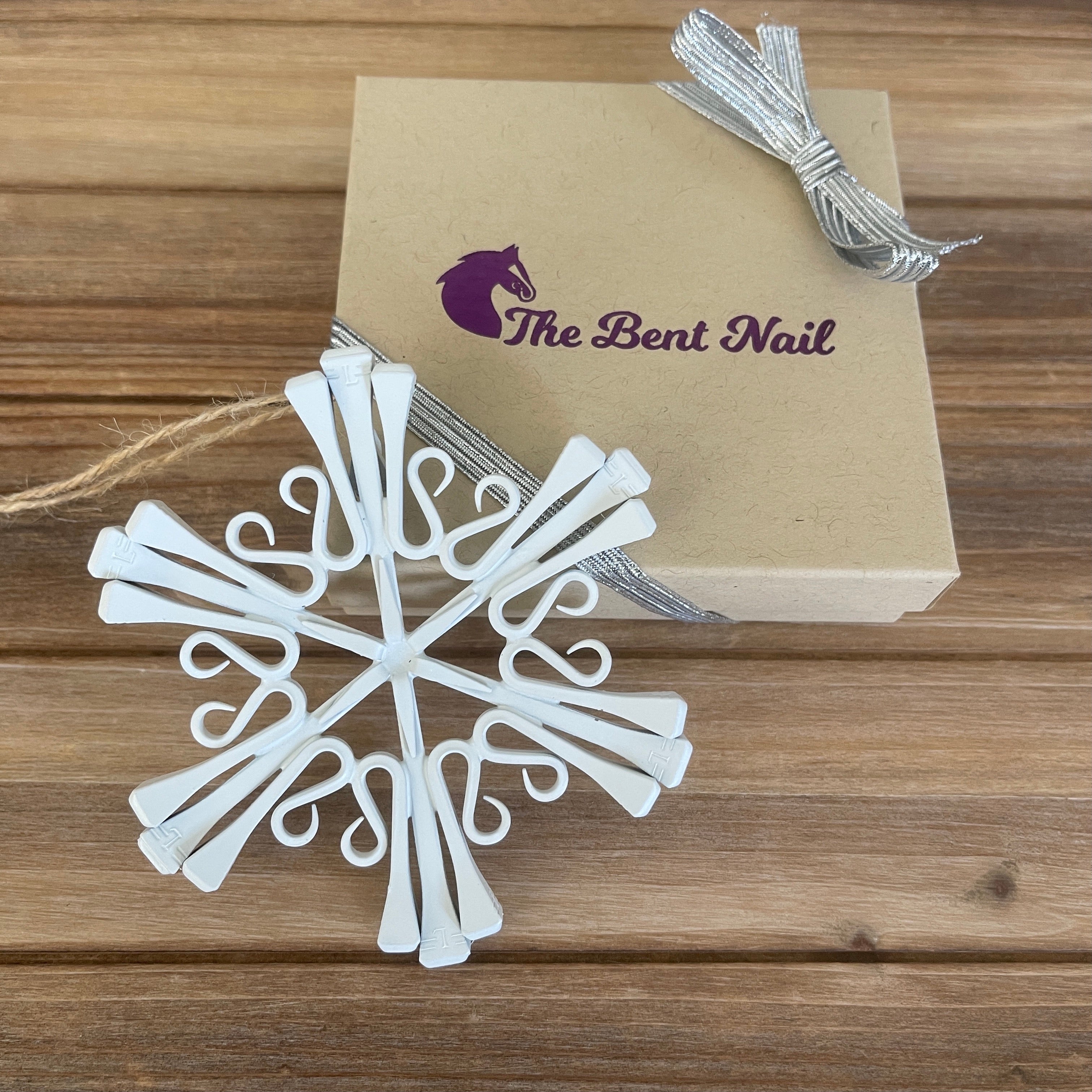 White Classic Snowflake with Crystals